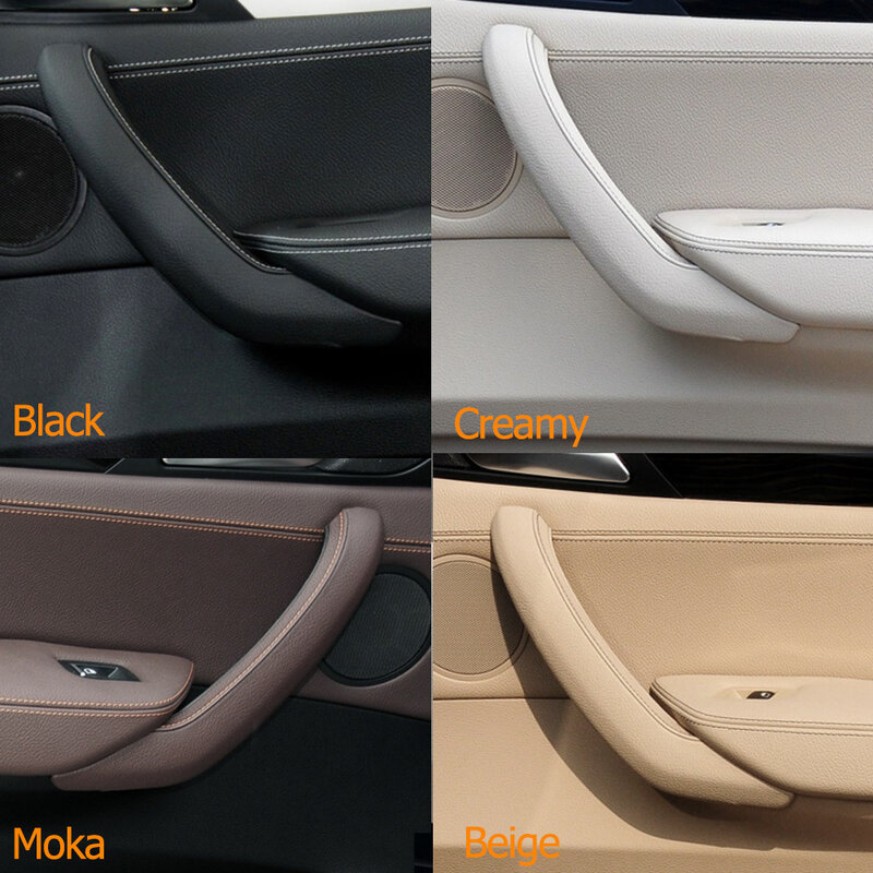 Manija de puerta de pasajero para Interior de coche, embellecedor de cubierta exterior de cuero para BMW X3 X4 F25 F26 2011 2012 2013 2014 2015 2016