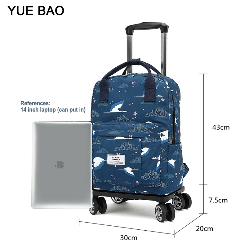 Портативная Женская дорожная сумка на колесах, чемодан на колесах для покупок на колесах, женский рюкзак для ручной клади
