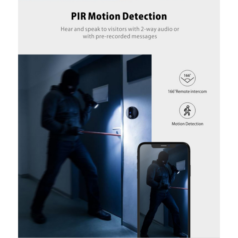 R9 Hd1080P Wireless Door Viewer Recorder Video nascosto spioncino campanello per porte Monitor Tuya campanello visivo in metallo con citofono