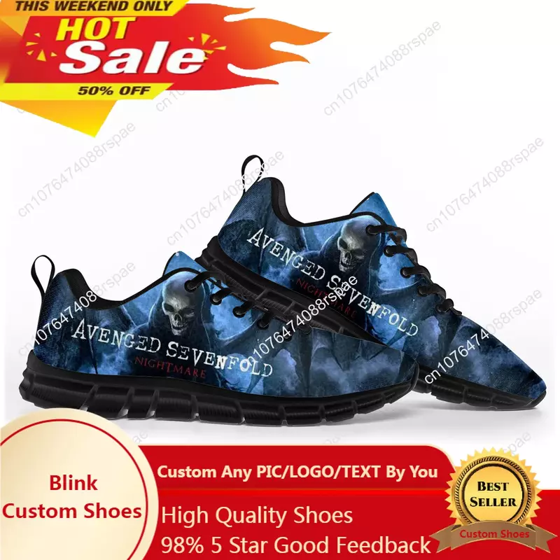 Avenged Sevenfold A7X-Chaussures de sport pour hommes et femmes, baskets décontractées pour adolescents et enfants, chaussures de couple personnalisées, noir, haute qualité