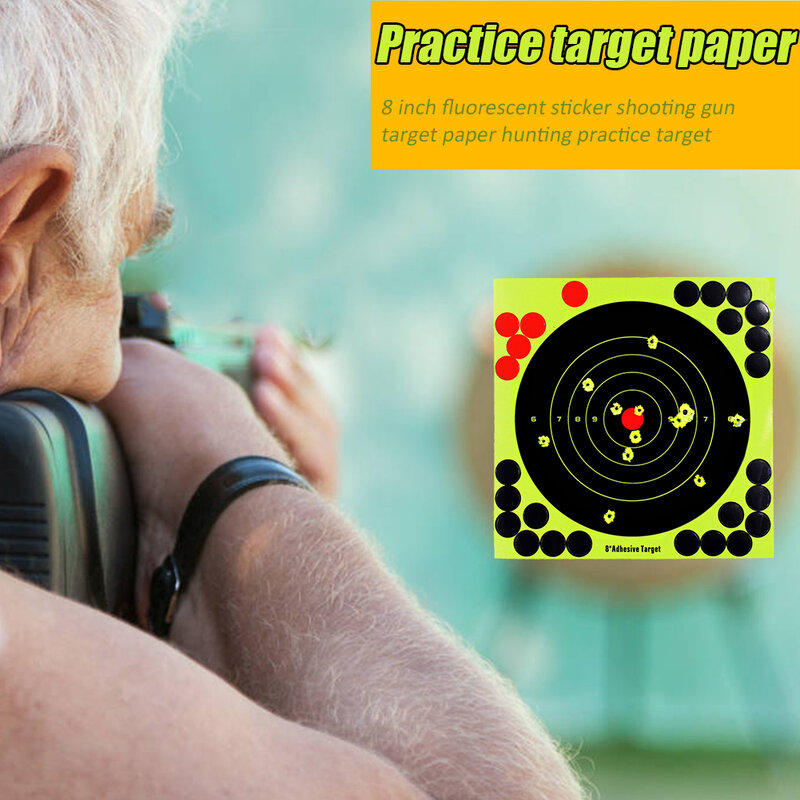 5/10 Buah 8 Inci Target Percikan Visibilitas Tinggi Stiker Target Menembak Perekat Kertas Latihan Menembak Berburu Reaktif