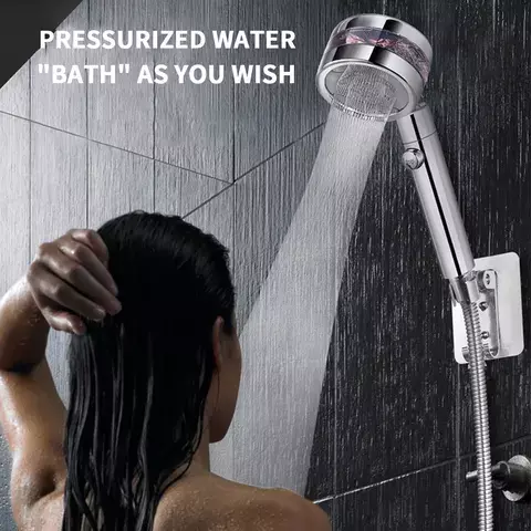 Chuveiro de Jato Pressurizado para Água, Alta Pressão Recabled, Filtro do chuveiro do banho do banheiro, Bocal giratório de 360 °