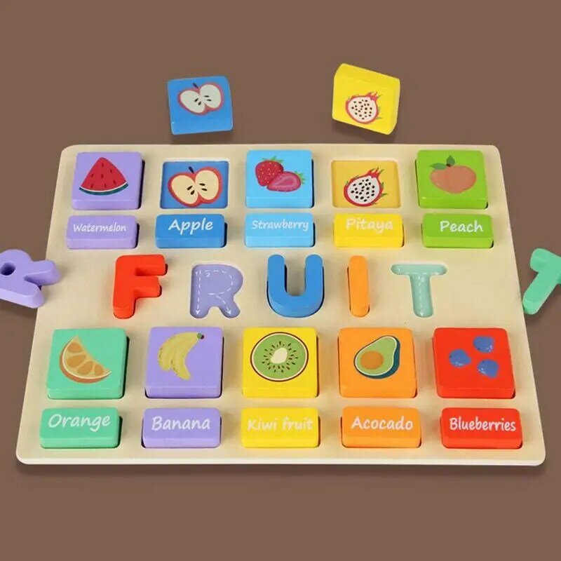 Детские пазлы ABC для чтения букв для малышей, 3D буквы для чтения, деревянные Обучающие игрушки, детские школьные принадлежности для мальчиков