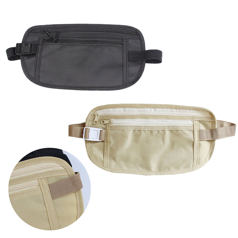1PC Invisible Travel Waist Packs Waist Pouch For Passport Money Belt Bag Hidden Security Wallet Casual Bag For Men Women