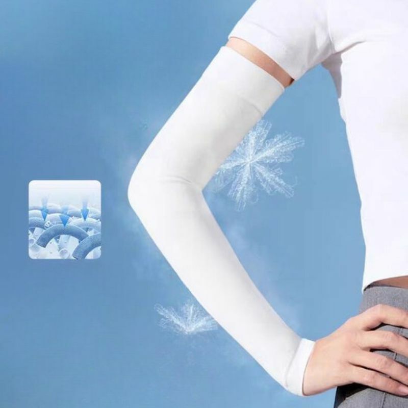 Unisex Ice Fabric Arm Sleeves, Respirável, Proteção UV, Corrida, Resfriamento, Fitness, Basquete, Cotovelo, Ciclismo ao ar livre, Tampa da mão