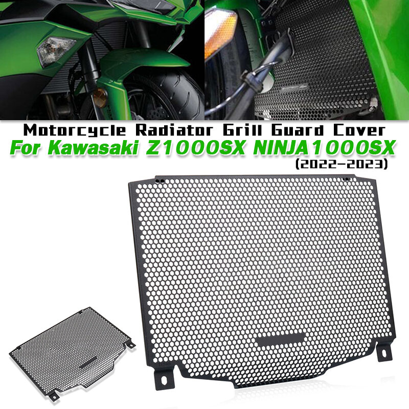 Motocicleta Radiator Grill Guard Cover, Tampa de resfriamento do motor, Protetor para Kawasaki Z1000SX Ninja1000SX 2022-2023