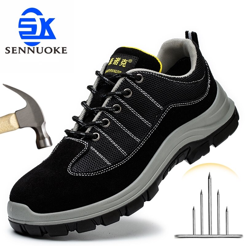 Safety Shoes Men for Work Lightweight Sport Sneakers Steel Toes Free Shipping Industrial Safety Tennis  Original
