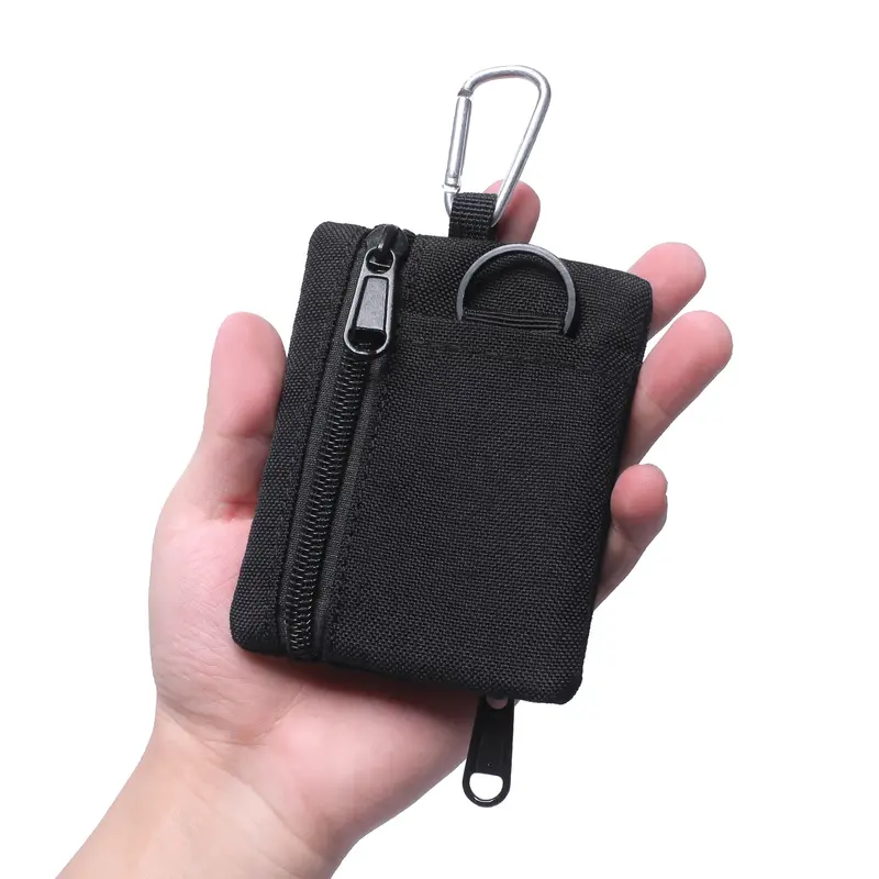 Bolsa de chaveiro tático ao ar livre Mini EDC Pocket Coin Purse Titular do cartão de identificação Car Fob Key Caixa de cintura Carteira Pacote de fone de ouvido