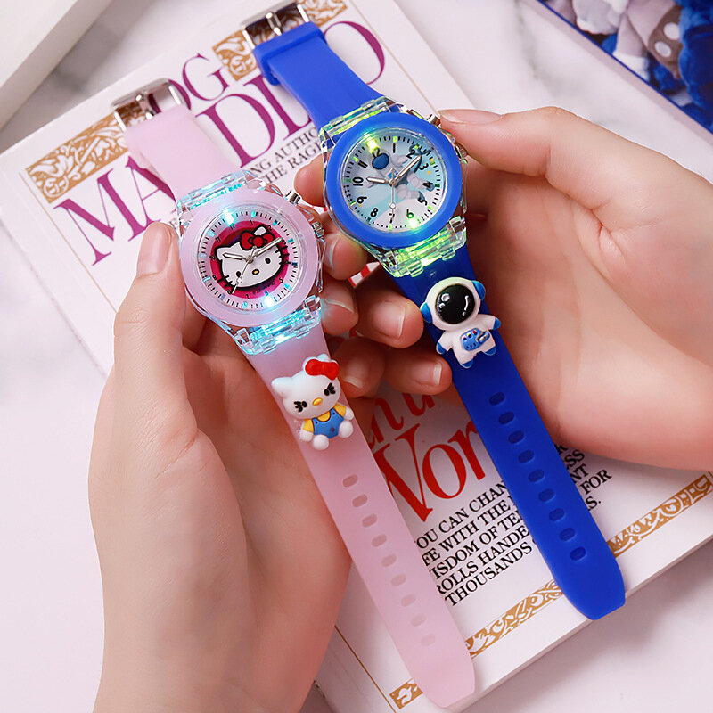 UTHAI BK147 reloj de personaje de Anime de dibujos animados para niños, reloj Digital de cuarzo con brillo nocturno, banda de silicona, reloj lindo para niños y niñas