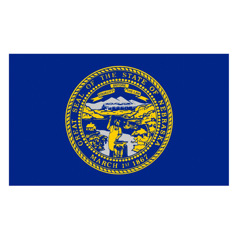 Drapeau du Nebraska 3x5 pieds 90x150CM, drapeaux des états-unis, Design personnalisé, décoration intérieure et extérieure, bannières en Polyester, résistance aux UV, Double point