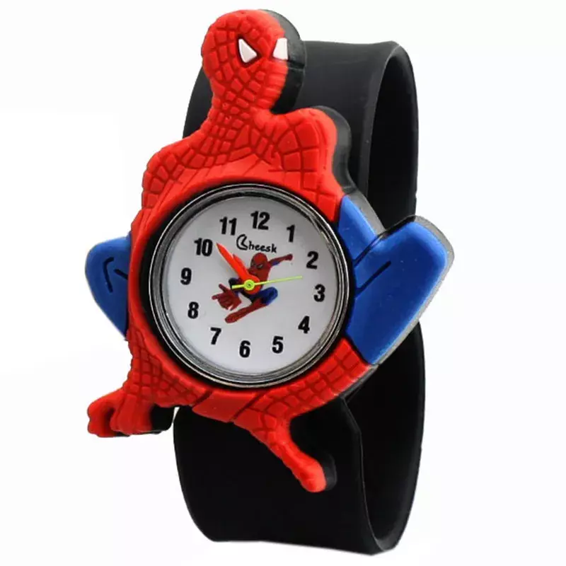 Silicone Cartoon Watch para crianças, Relógio infantil, Boy's Spider Man Watches, Relógio de estudante, Atacado