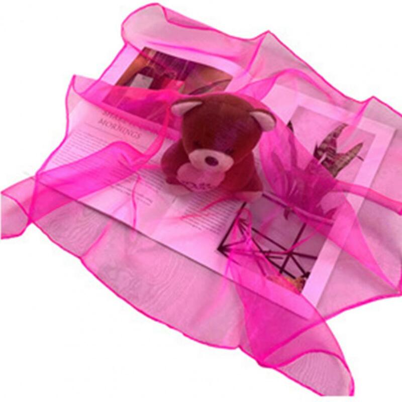 Lenço quadrado liso de cetim feminino, conjunto de lenço de malha, ajustável, leve, decorativo, aquário, 2 peças