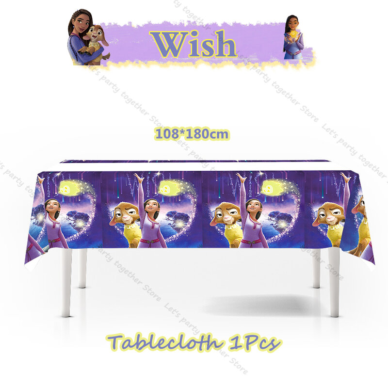 Disney Star Wish Asha Princess Girl Birthday Party Decorative Anime Figures DIY Gift Party Supplies Tableware Foil Ballon Famliy