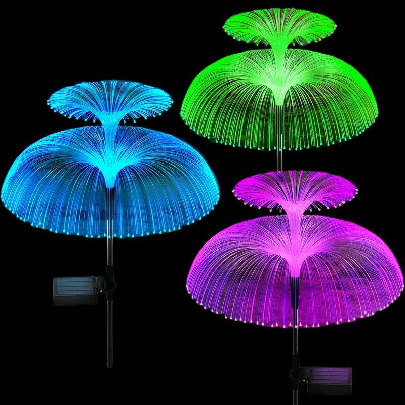 태양열 슈퍼 브라이트 LED 다채로운 해파리 램프, 안뜰 장식 레이아웃 조경 램프, 지상 삽입 조명 효과 램프