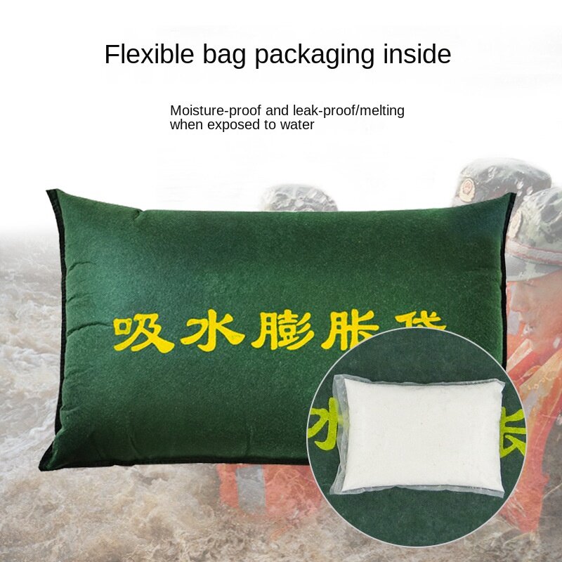 5Pcs Flood Control Sandbags Thickened Canvas Organic Silicon Fire Control Sandbags 40 * 60cm Water Absorbing Expansion Bags