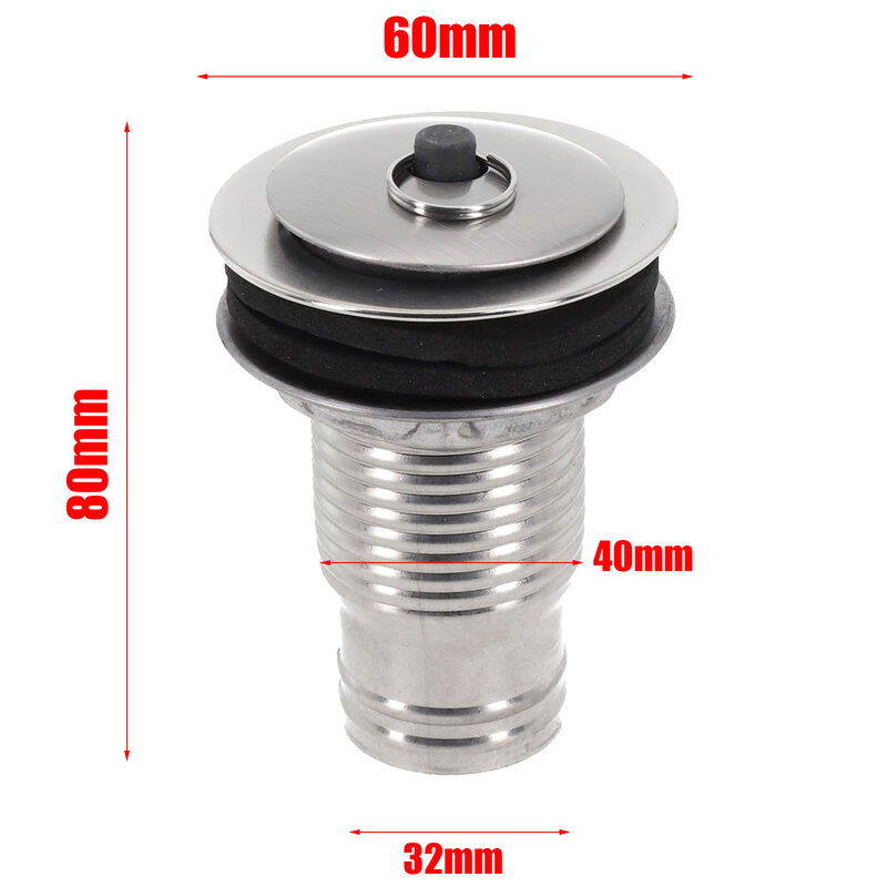 For Bathroom Pool Sink Drain Filter Kitchen Accessories Drain Button Easy To Install Stainless Steel High Qyality