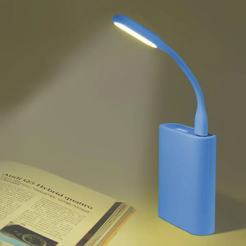 Mini LED Night Light para leitura do livro, lâmpada dobrável, proteção ocular, banco de potência, notebook, U, SB, 5V, cor aleatória