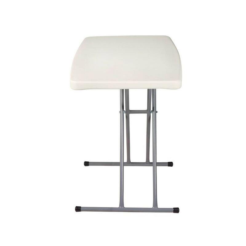 Adjustable Folding Card Table 20" x 30" Gray Top Lightweight Steel Frame Multi-Purpose Table Foldable Legs 6 Heights 150 lb