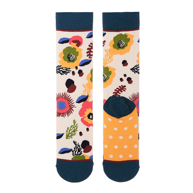 Чулки с изображением растения кактуса граффити хлопковые носки индивидуальные модные прямые носки
