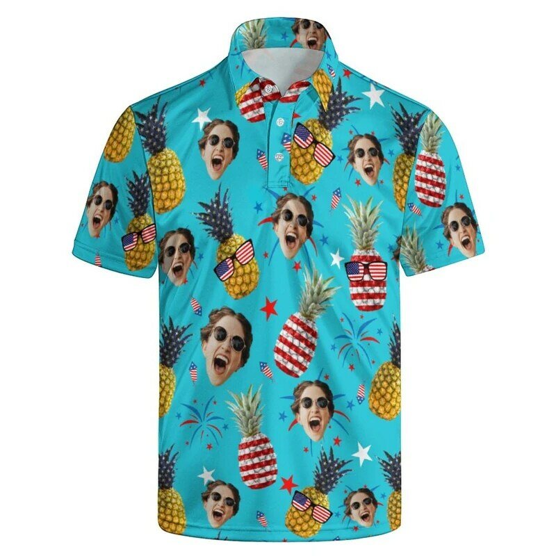 Little Yellow Duck Men'S Polo Shirt 3d Print High-Quality Men Clothing Summer Casual Short Sleeved Loose Oversized Shirt Tops
