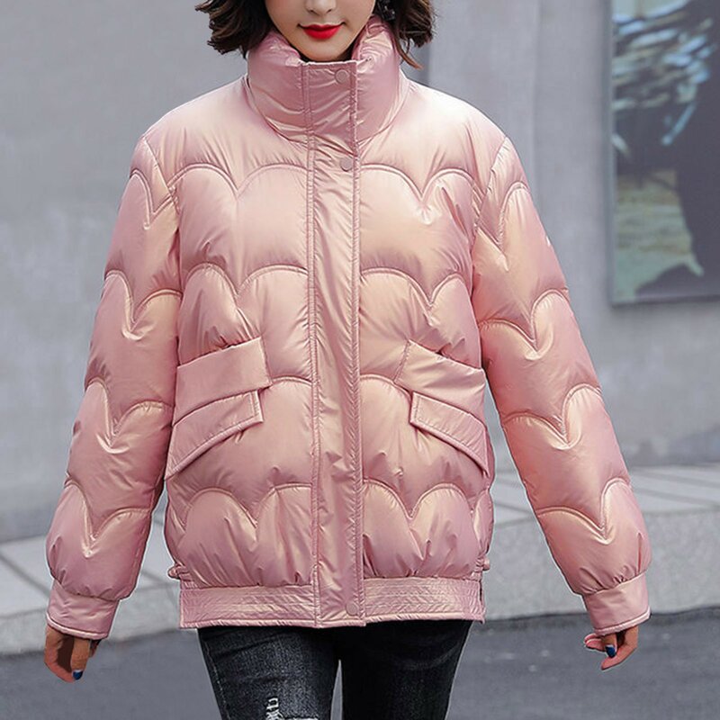 Winter Jacket Women 2023 New Glossy Down Cotton Coat Winter Warm Down Jacket Parkas Thick Warm Cotton-Padded Coat Outwear Female