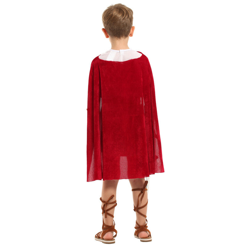 子供のためのローマのコスプレガード、グラディエーターの戦士、シルバーの騎士、男の子と女の子のためのハロウィーンの衣装、子供