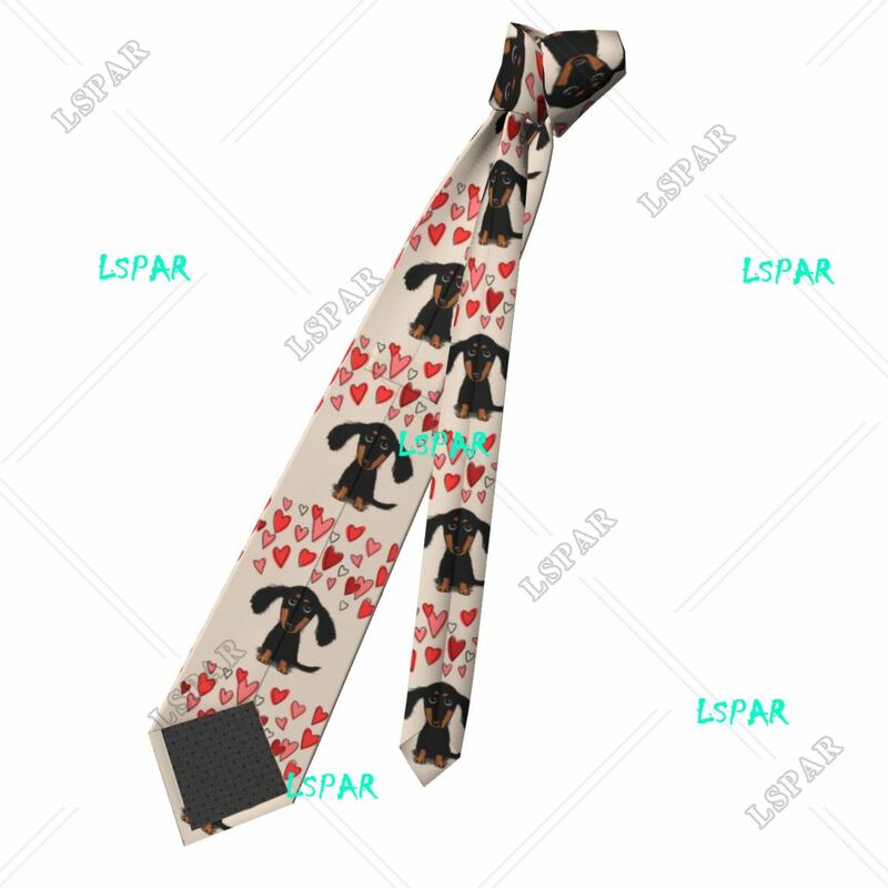 Cute Dachshund Dog Tie Valentine Hearts Neck Ties For Male Daily Wear Party Great Quality Collar Tie DIY Necktie Accessories