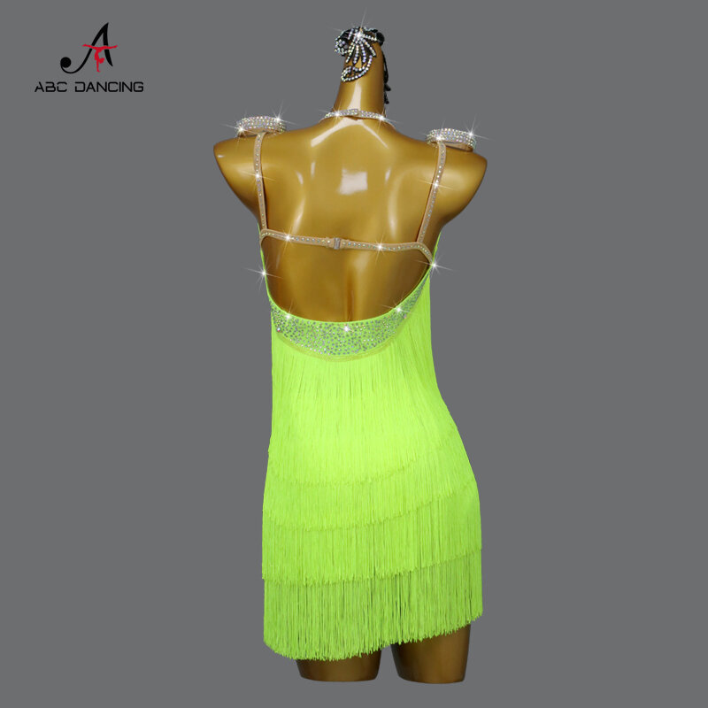 New Latin Dance Costumes Women Stage Party Dress Ball Practice Wear Skirt Cocktail Prom Clothes Line Suit Girls Samba Sport Midi