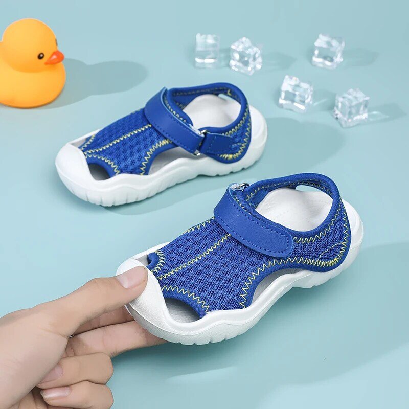 New summer children's casual package toe sandals outdoor mesh breathable beach shoes kids lightweight walking shoes