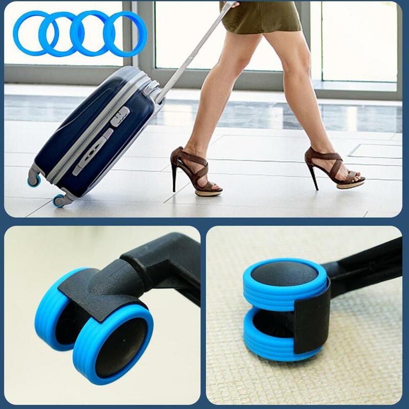 Trolley Box Caster Sleeve Mute Reduce Wheel Noise Luggage Cover Protective Absorber Casters Shock Q8q0