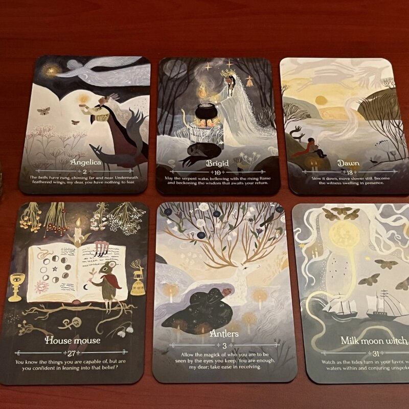 Estaciones de la bruja Imbolc Oracle, 10,4x7,3 cm, el espíritu de Imbolc Evoke, 44 tarjetas, semilla de guía espiritual