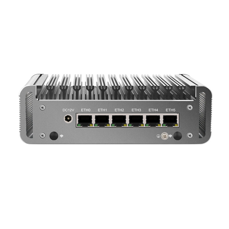 HUNSN RJ17a,Micro ไฟร์วอลล์,คอมพิวเตอร์ขนาดเล็ก,Intel I5 1135G7/ I7 1165G7, VPN,router PC,AES-NI,6XIntel 2.5GbE I226-V LAN,COM,HD