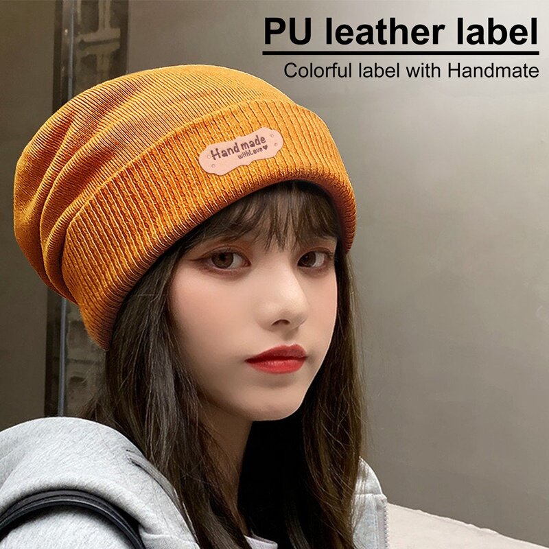 NEW-50Pcs PU cuir attro étiquettes pour la main bricolage chapeaux sacs fait à la main avec étiquette d'amour pour vêtements couture étiquettes accessoires