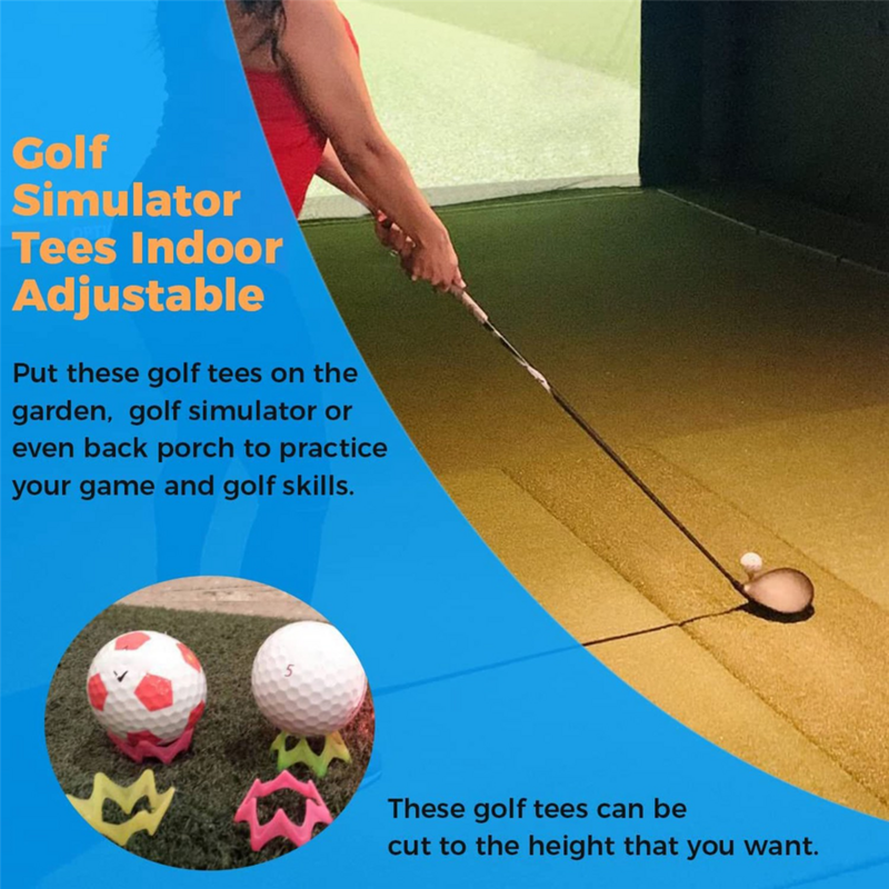 Golf Simulator Tees para a Prática, Treinador Tees para Turf e Driving Range, Indoor Golf Training Tees,19Pcs