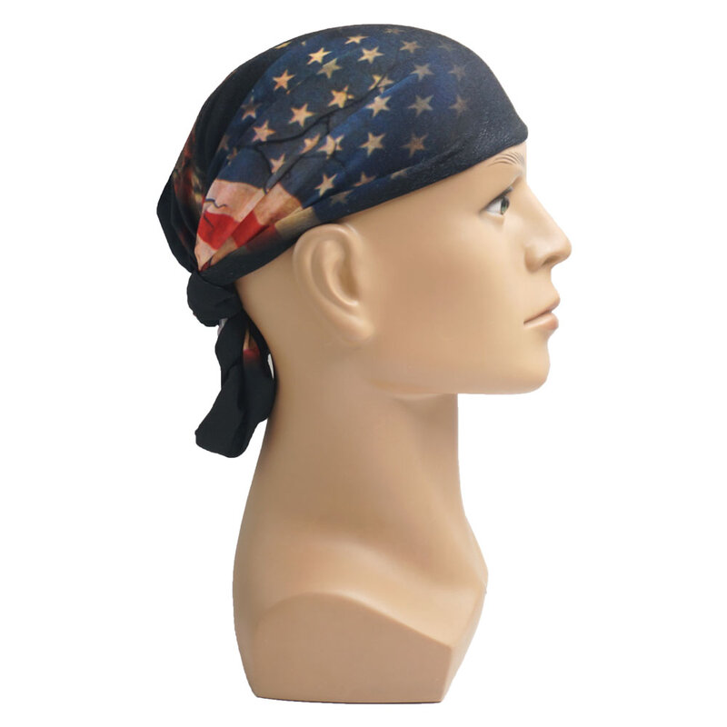 USA Flag Skull Bandana Breathable Cycling Scarf for Men Women Seamless Tube Versatile Headband Running Hiking Face & Neck Gaiter