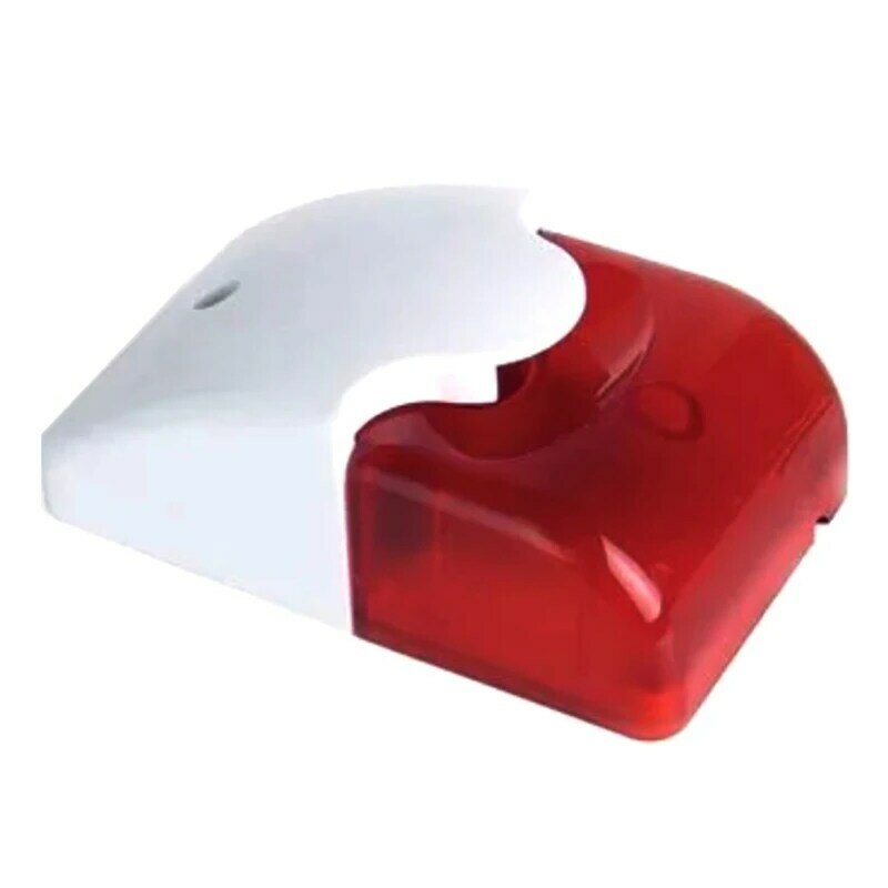 Sirena estroboscópica con cable, alarma de sonido duradera de 12V, luz intermitente, sirena estroboscópica de luz roja, alarma de seguridad inalámbrica para el hogar