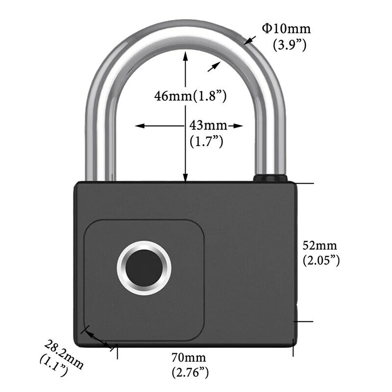 Fingerprint Padlock Smart Keyless Tuya Bluetooth APP Anti-theft Luggage Case Lock For Android IOS System Unlock For Gym Backpack