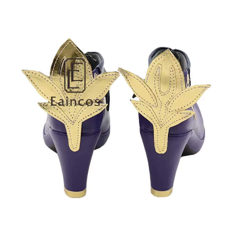 Genshin Impact Keqing Cosplay zapatos de fiesta de Carnaval de Halloween botas cortas de fantasía hechas a medida
