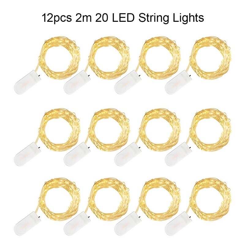 LED-Knopf Lichterkette Kupferdraht Lichterkette Silberdraht Fee warm weiße Girlande nach Hause Weihnachten Hochzeit Lichterketten
