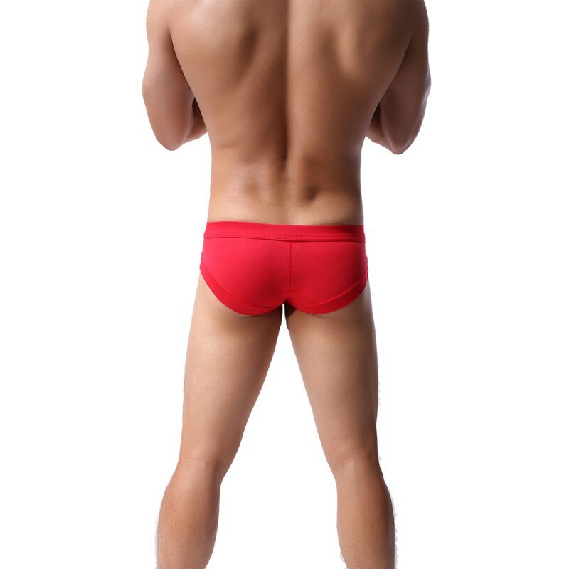 Super Soft Men's Solid Modal Briefs Mid-Waist Breathable Moisture-Wicking Underpants Seamless Casual Panties