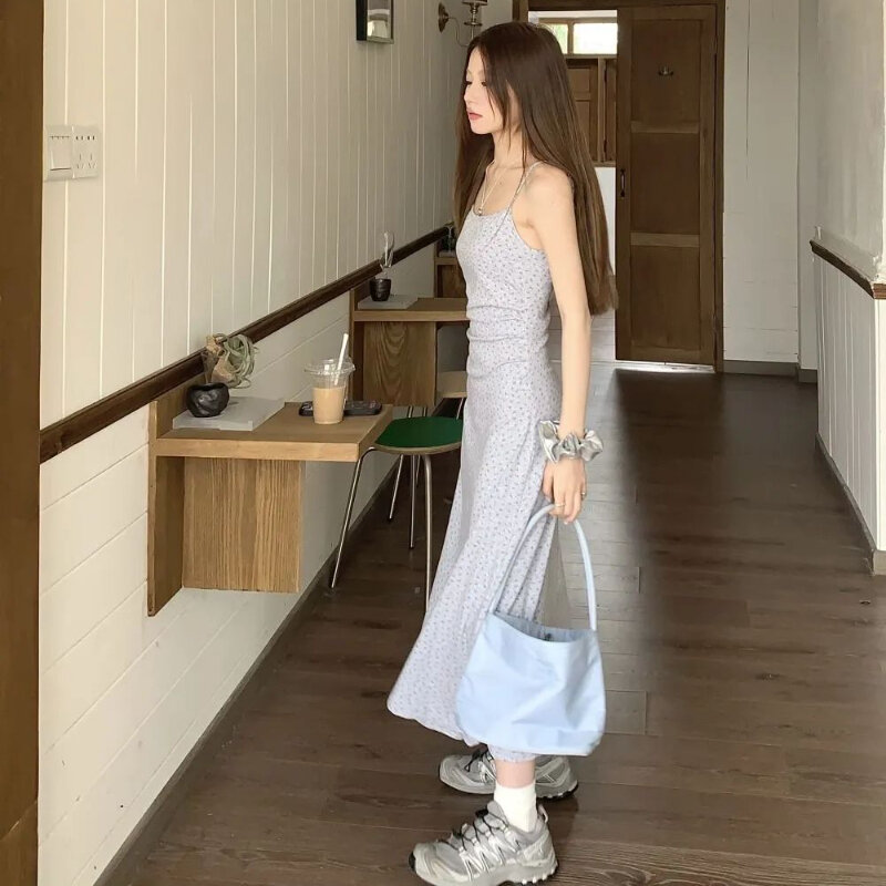 Элегантное женское платье-миди HOUZHOU, длинное облегающее летнее платье в Корейском стиле