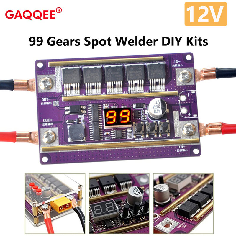 12V Spot Welder for 18650 Lithium Battery DIY Kits Power Adjustable Digital Spot Welding Machine PCB Circuit Board Nickel Sheet