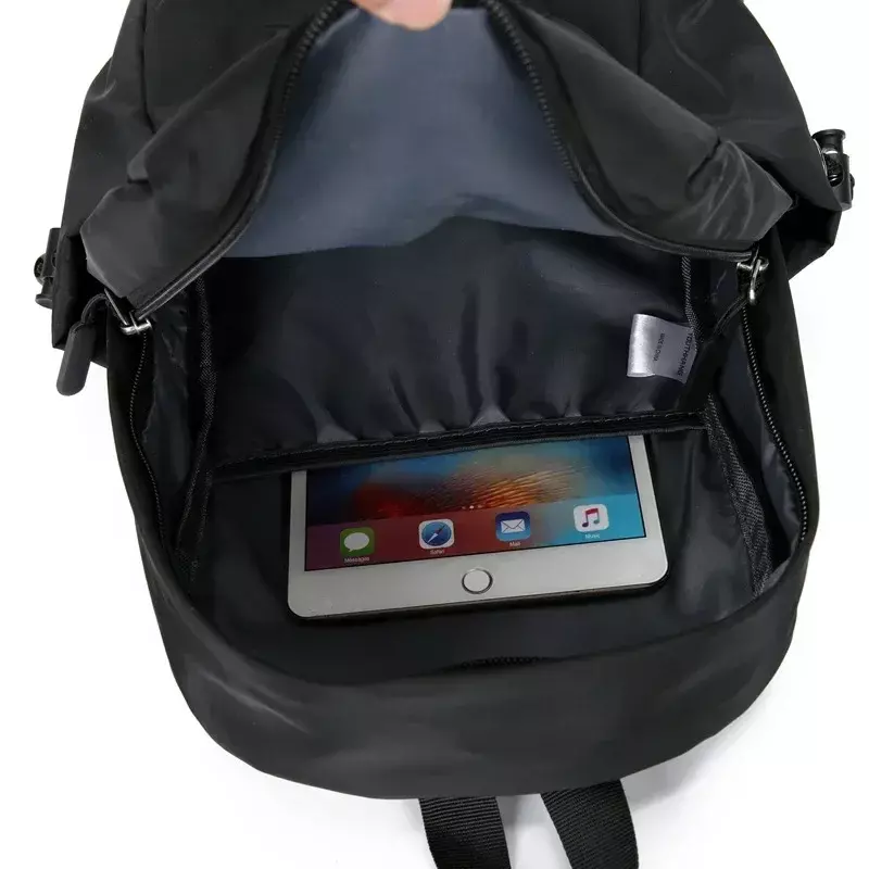 حقيبة مدرسية صغيرة سوداء للرجال ، حقيبة ظهر عصرية ، حقيبة رياضية ، مصمم قماش ، مقاومة للماء ،