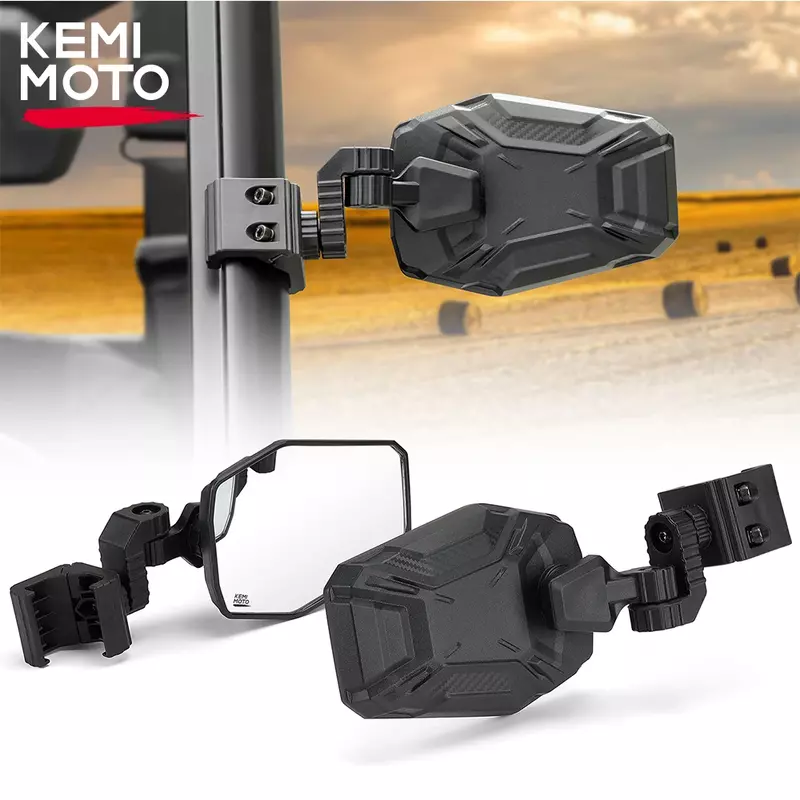 Espejo retrovisor lateral de jaula Pro-Fit KEMIMOTO UTV, Compatible con Polaris Ranger General para Can-Am Defender Maverick Trail