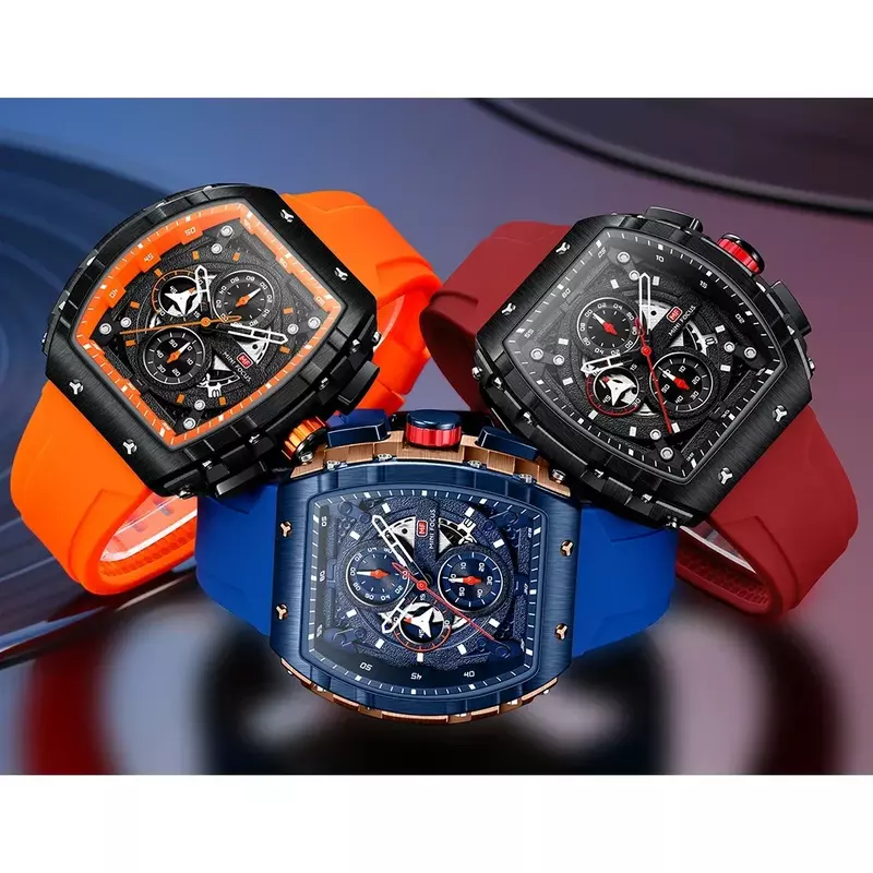 MINI FOCUS studencki tarcza silikonowa wojskowa zegarek sportowy kwarcowe zegarki kwarcowe do męski chronograf zegarka 0399G