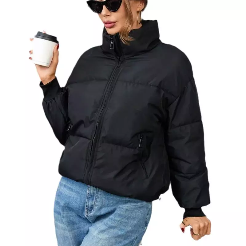ゆったりとしたコットン充填パーカー,女性用のスリムで暖かいブレッドジャケット,秋と冬のコート