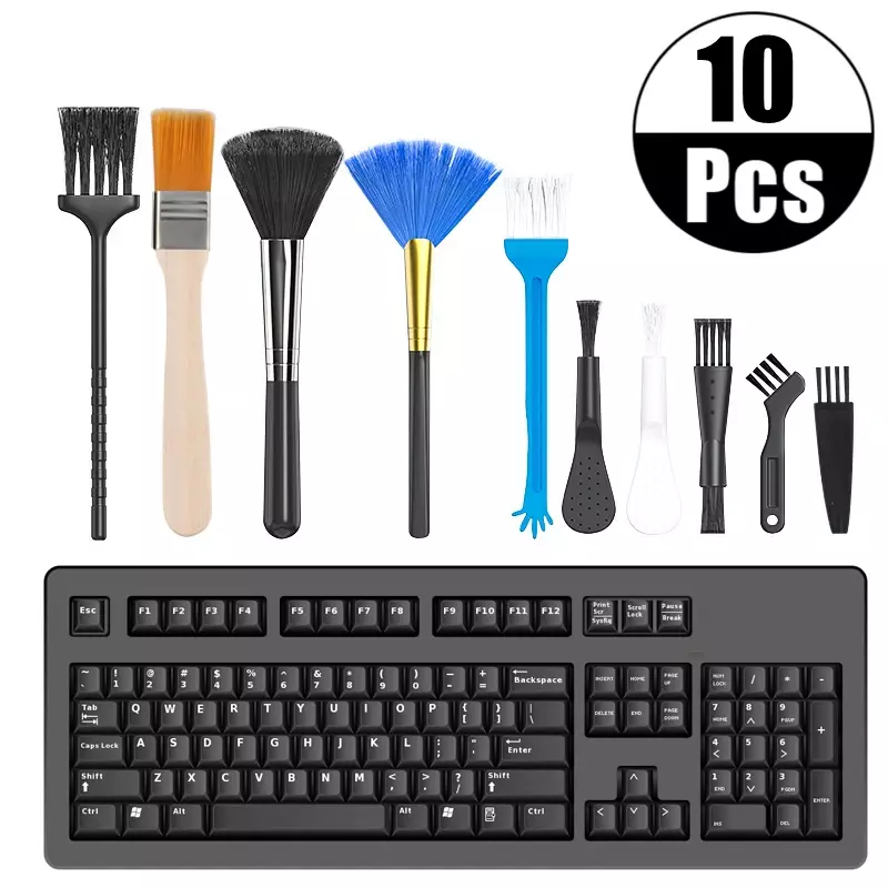 Cepillo de limpieza portátil Universal 10 en 1 para PC, portátil, teclado de ordenador, teléfono móvil, cámara, Kit de limpieza, eliminador de polvo