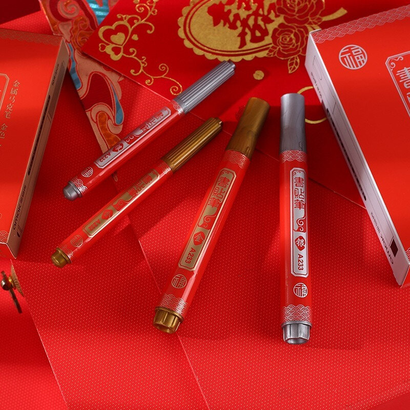 2Pcs Premium Metallic Markers ปากกาเงินและทองปากกาสีสำหรับกระดาษสีดำแก้ว Rock ภาพวาดฮาโลวีนฟักทองการ์ดทำ