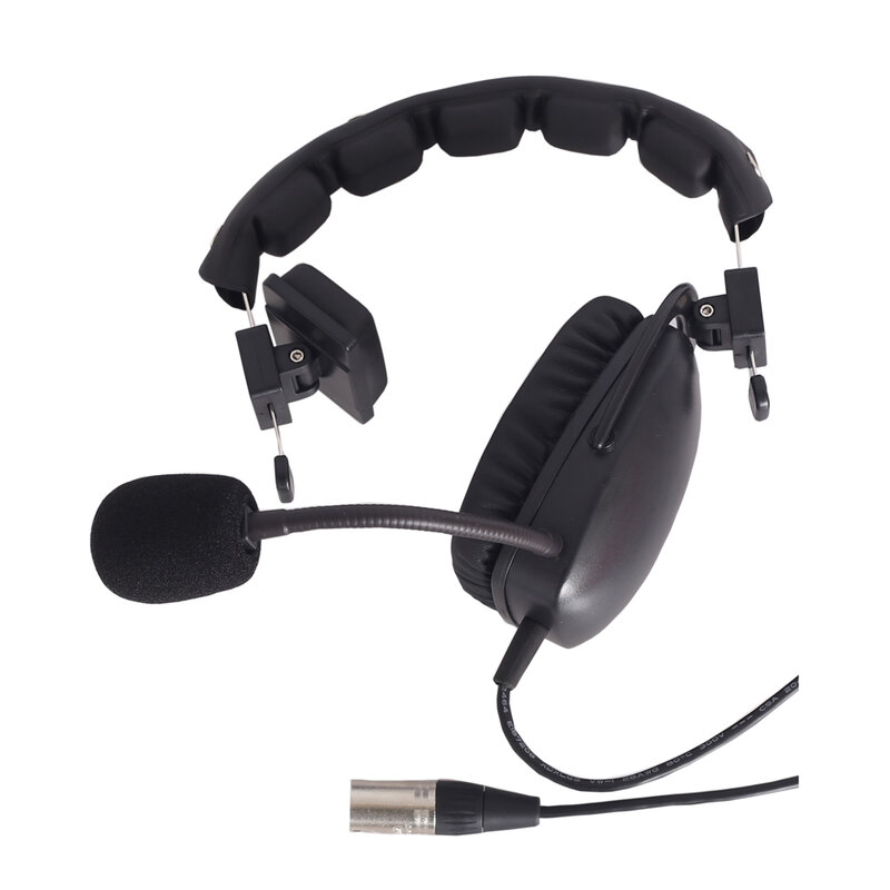 TELIKOU HD-101 XLR 4 Pin Female Single-ear Full-Duplex Wired Intercom Headset Dynamic Micrphone System Film TV Stage Clearcom