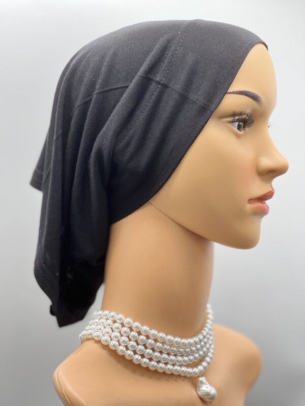 Hijab Comfort islamico nero sport Hijab Bottom Hat musulmano Abaya Hijab Hijab elastico traspirante da donna Hijab istantaneo